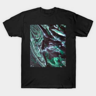 Nephrite Night Tide - Abstract Acrylic Pour Painting T-Shirt